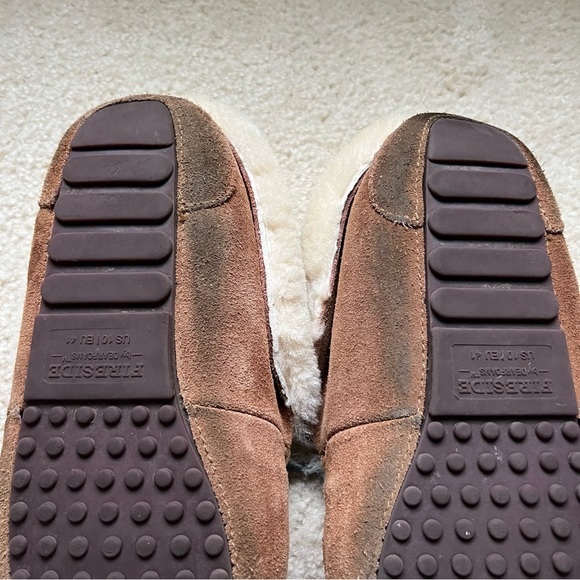 Fireside‎ by Dearfoams Fold-over Moccasin Slippers Chestnut size 10 - Picture 6 of 11